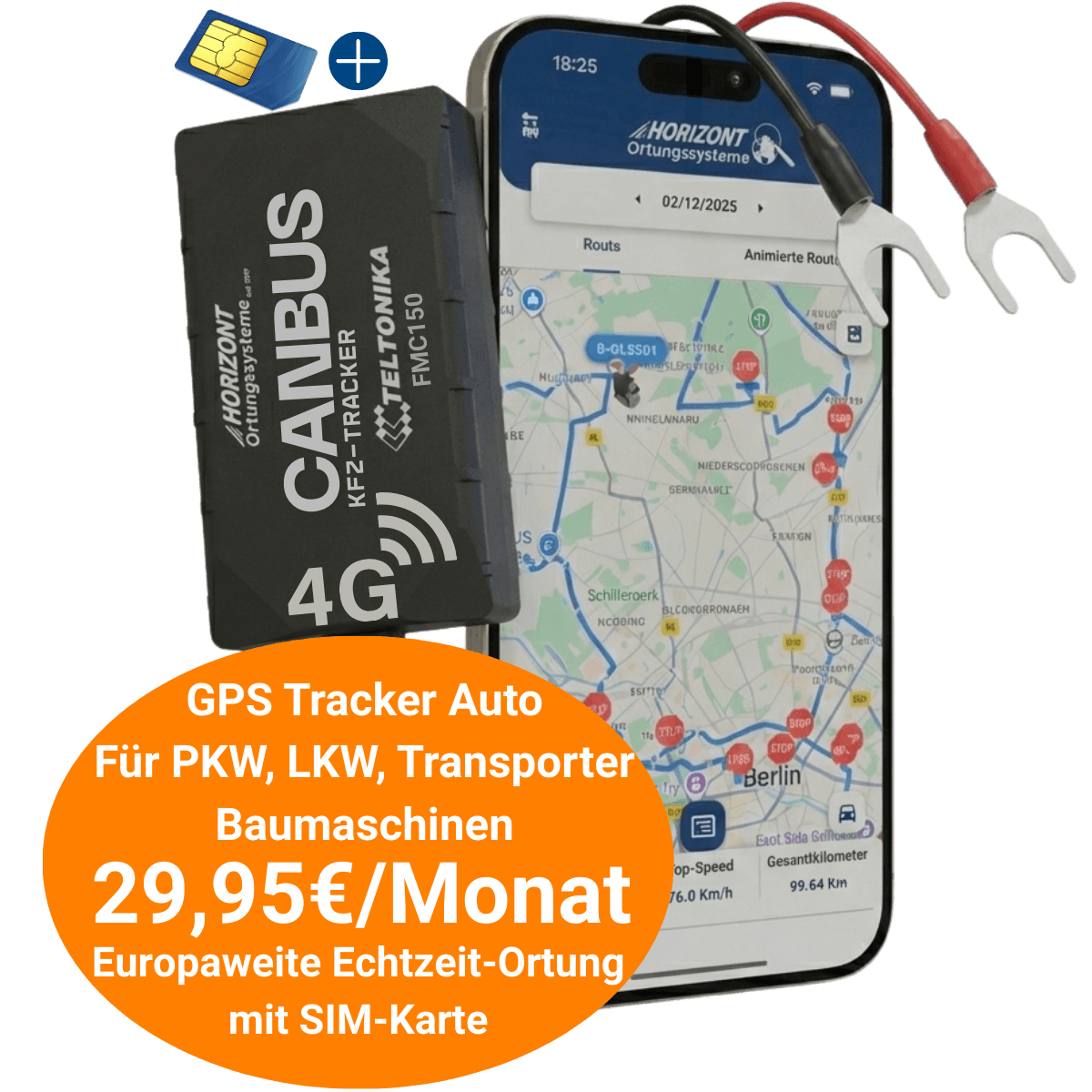 GPS Tracker CAN-Bus Miete – 4G LTE für Flottenmanagement | Teltonika - GPS Tracker für Fahrzeuge