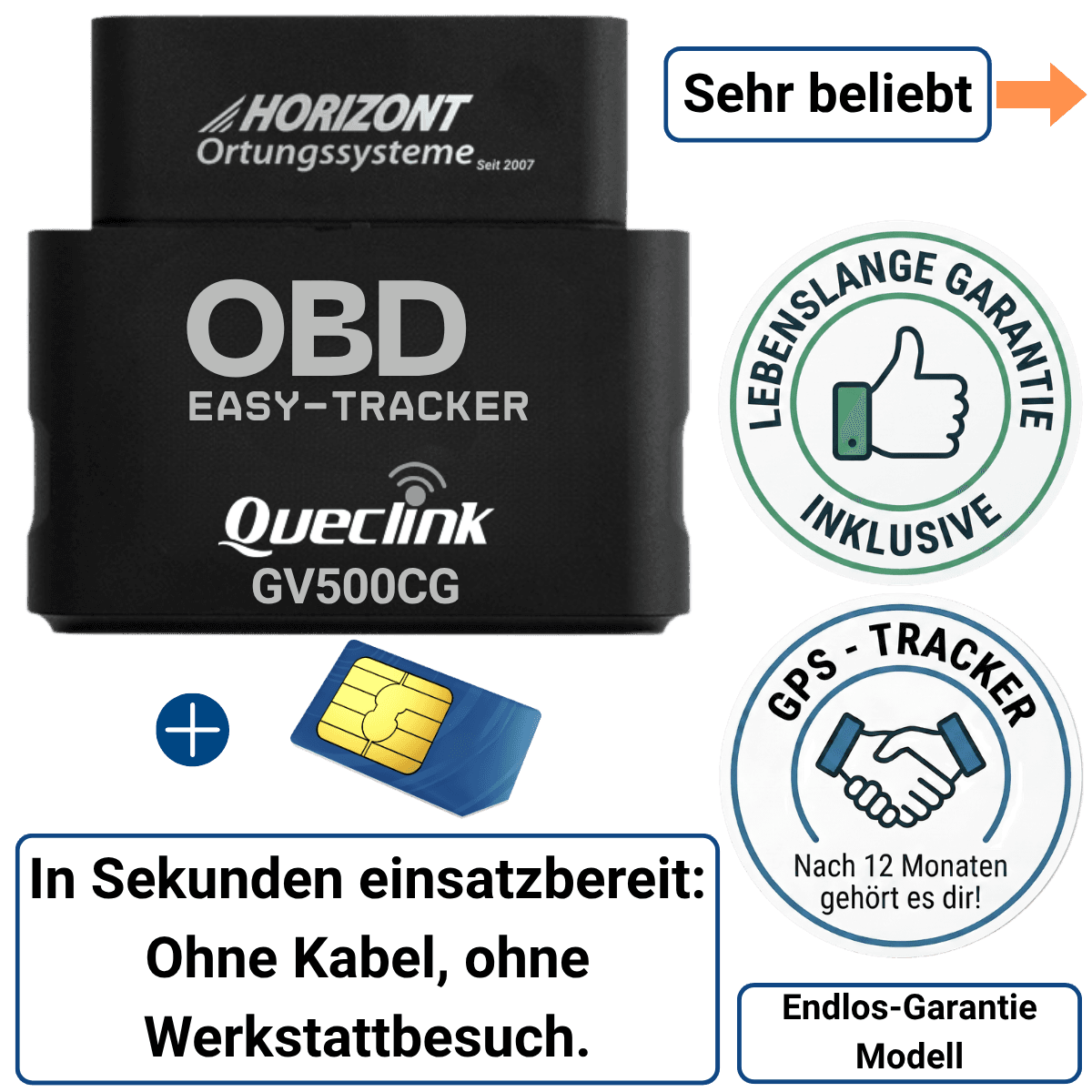 ABO-FREI OBD-Modell – 4G LTE | Queclink - GPS Tracker für Fahrzeuge