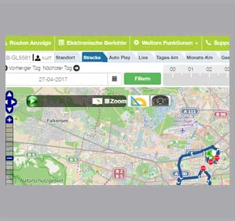 Live Orten - Geplante Streckenanzeige und Flottenortungssystems